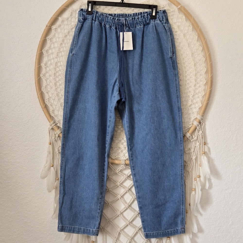 XIRENA Rex Pant in Blue Denim Pull-On Balloon Barrel Tapered Leg XL